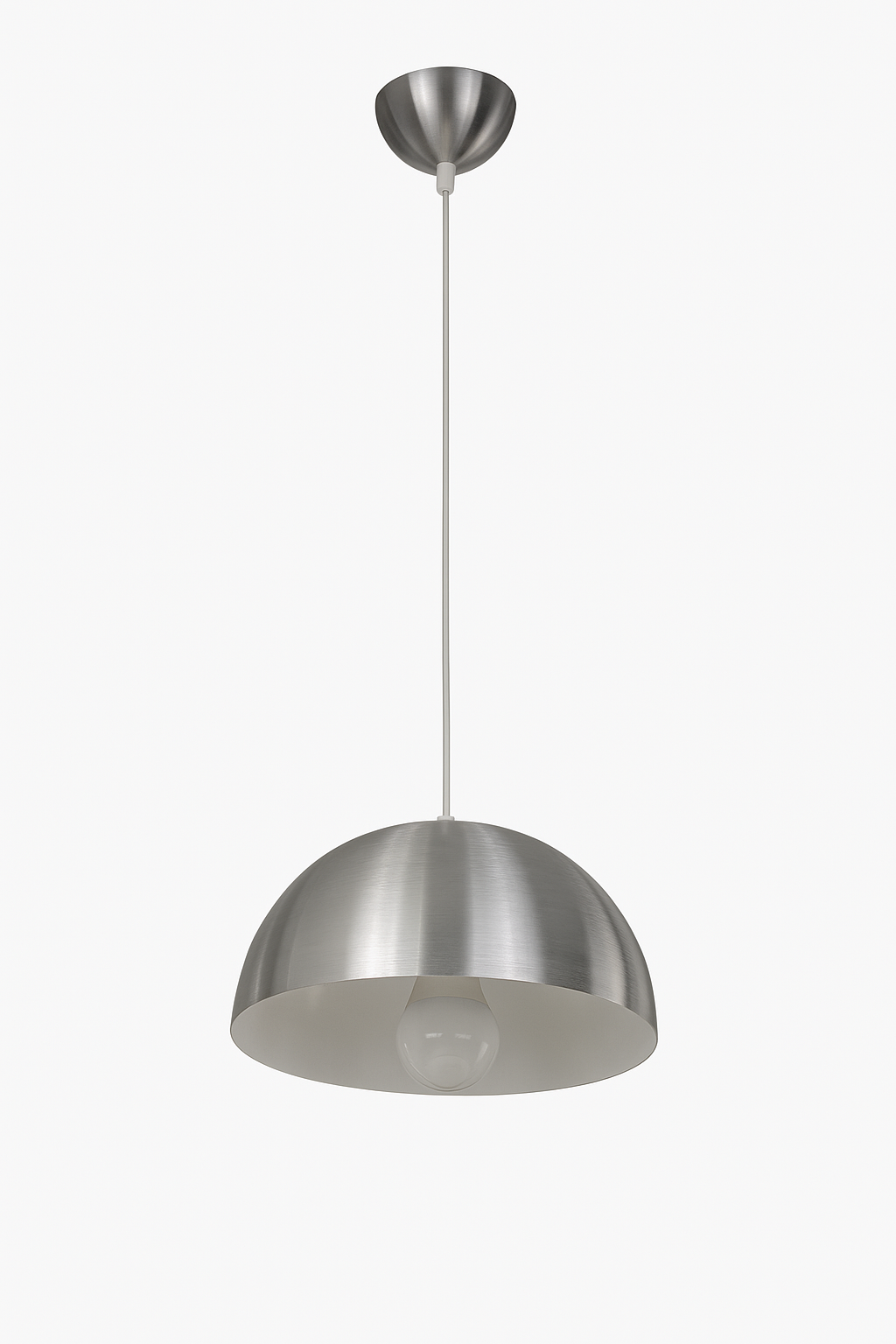 Brushed Steel Dome Pendant Light